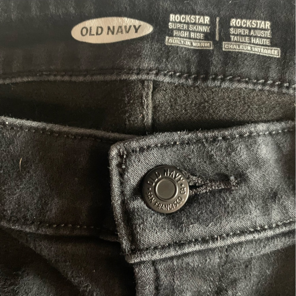 Old Navy Jeans Rockstar High-rise Super Skinny Built in Warm Back2School BLK 10 - Picture 8 of 14
